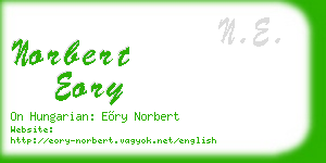 norbert eory business card